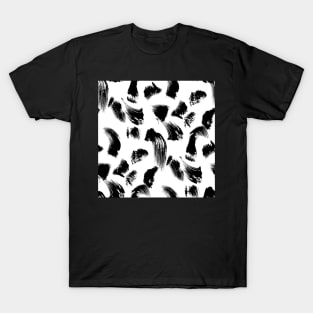 Black over White Brushtroke Dots T-Shirt